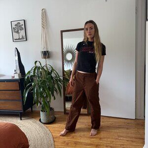 Small Levi's Orange And Black Plaid Pants